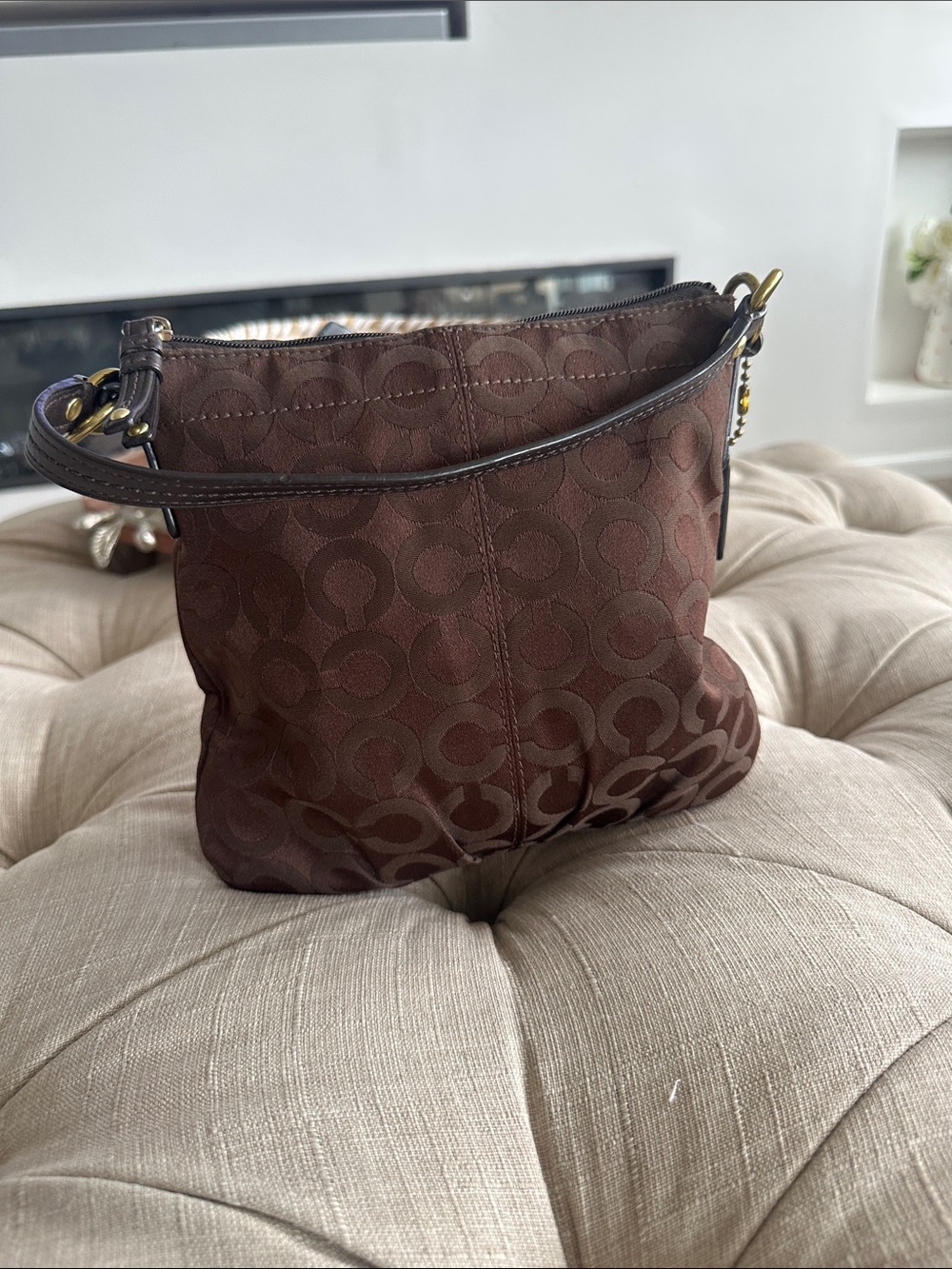 Coach Chocolate Signature Jacquard Bag